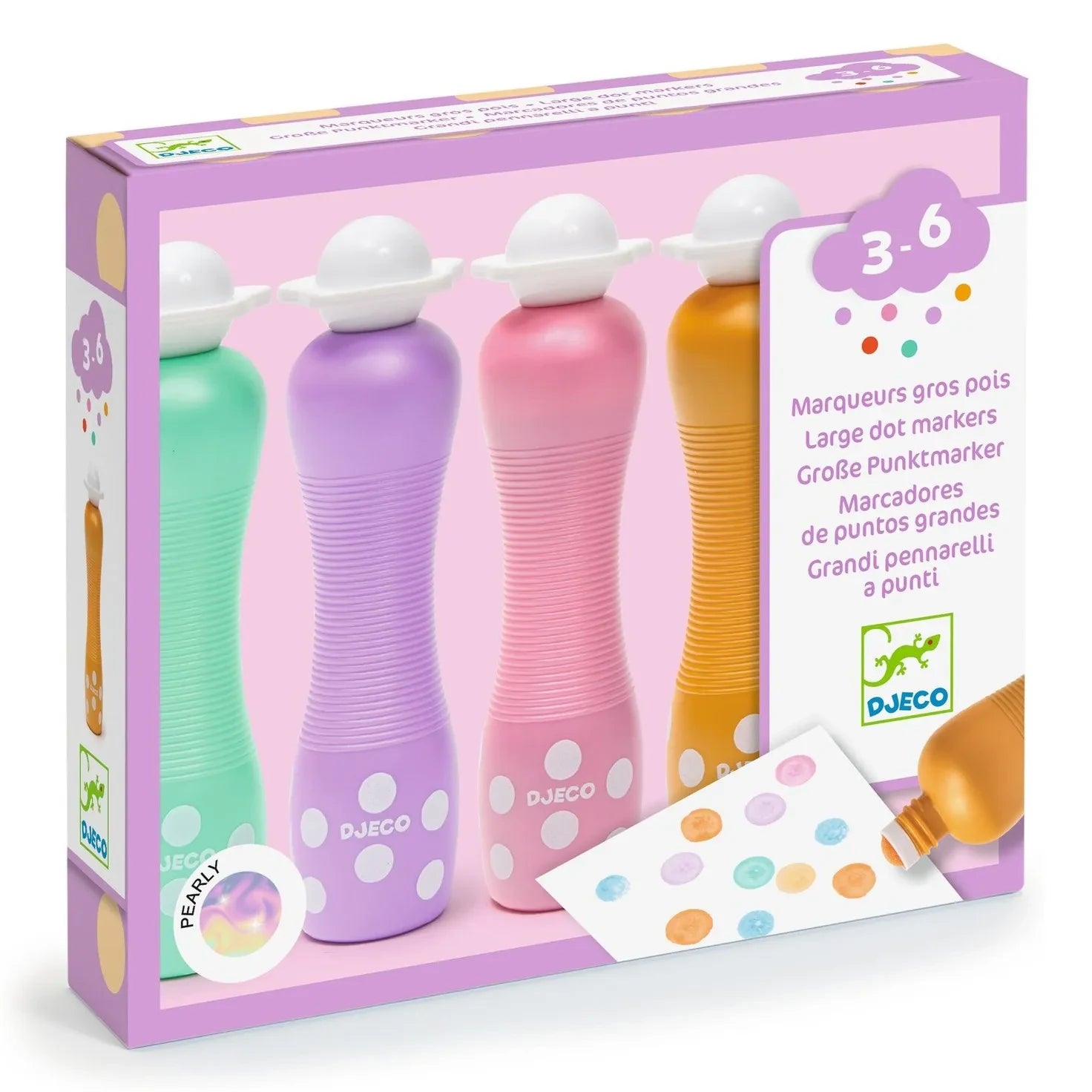 Djeco - Foam Paint Pens for Kids - Pearly