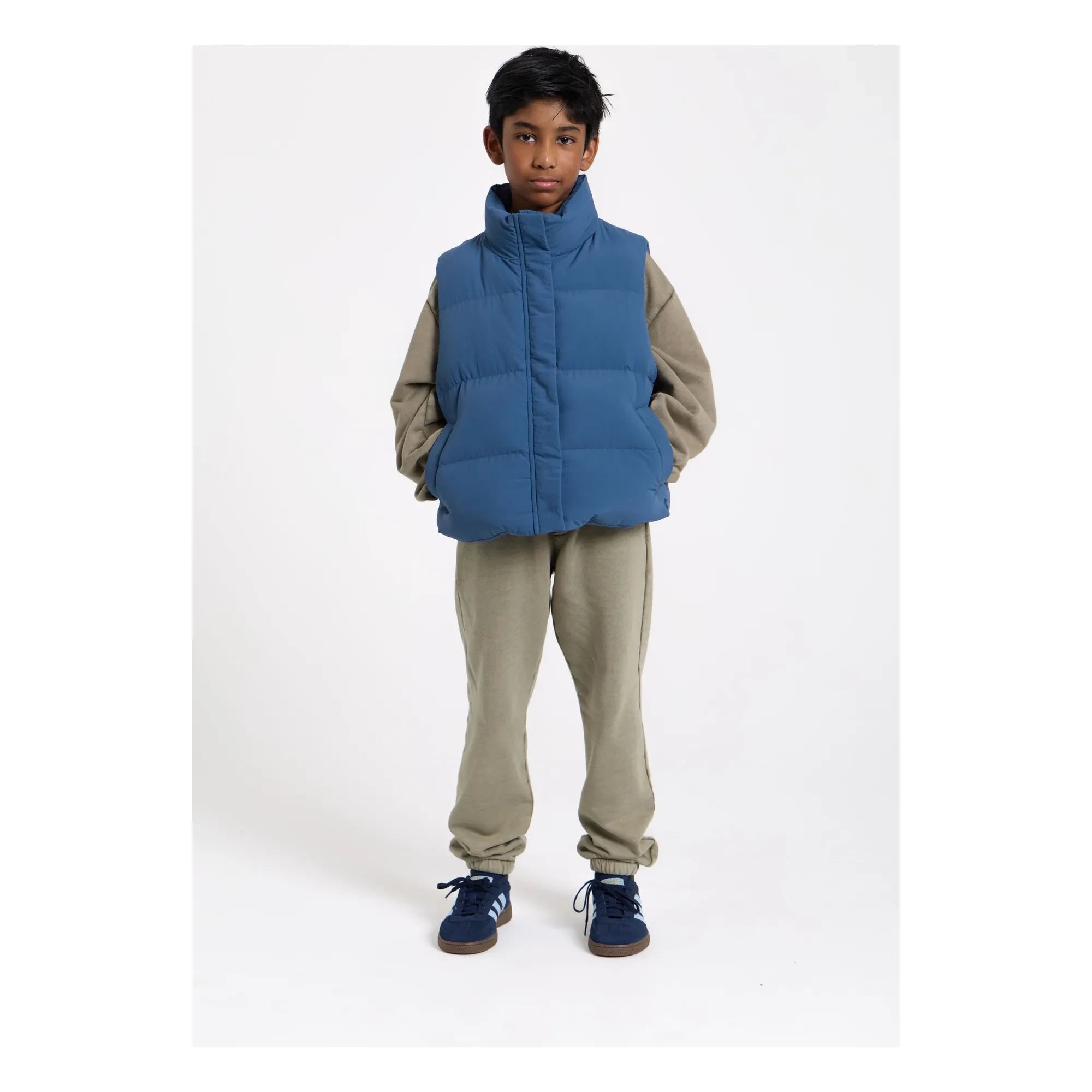 Hundred Pieces - Temper Recycled Fiber Sleeveless Puffer Vest | Blue