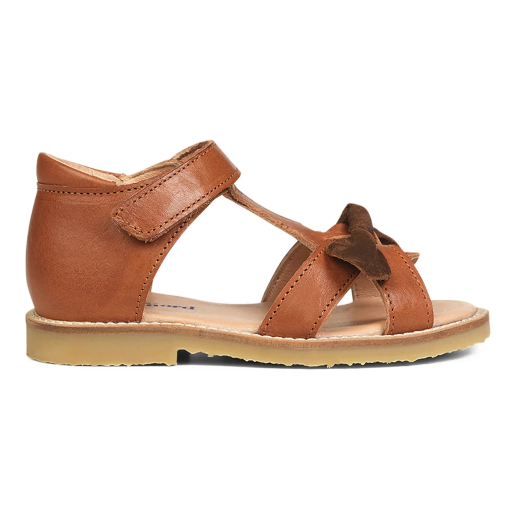 Petit Nord - Çizikli Bow Sandaletler | Konyak