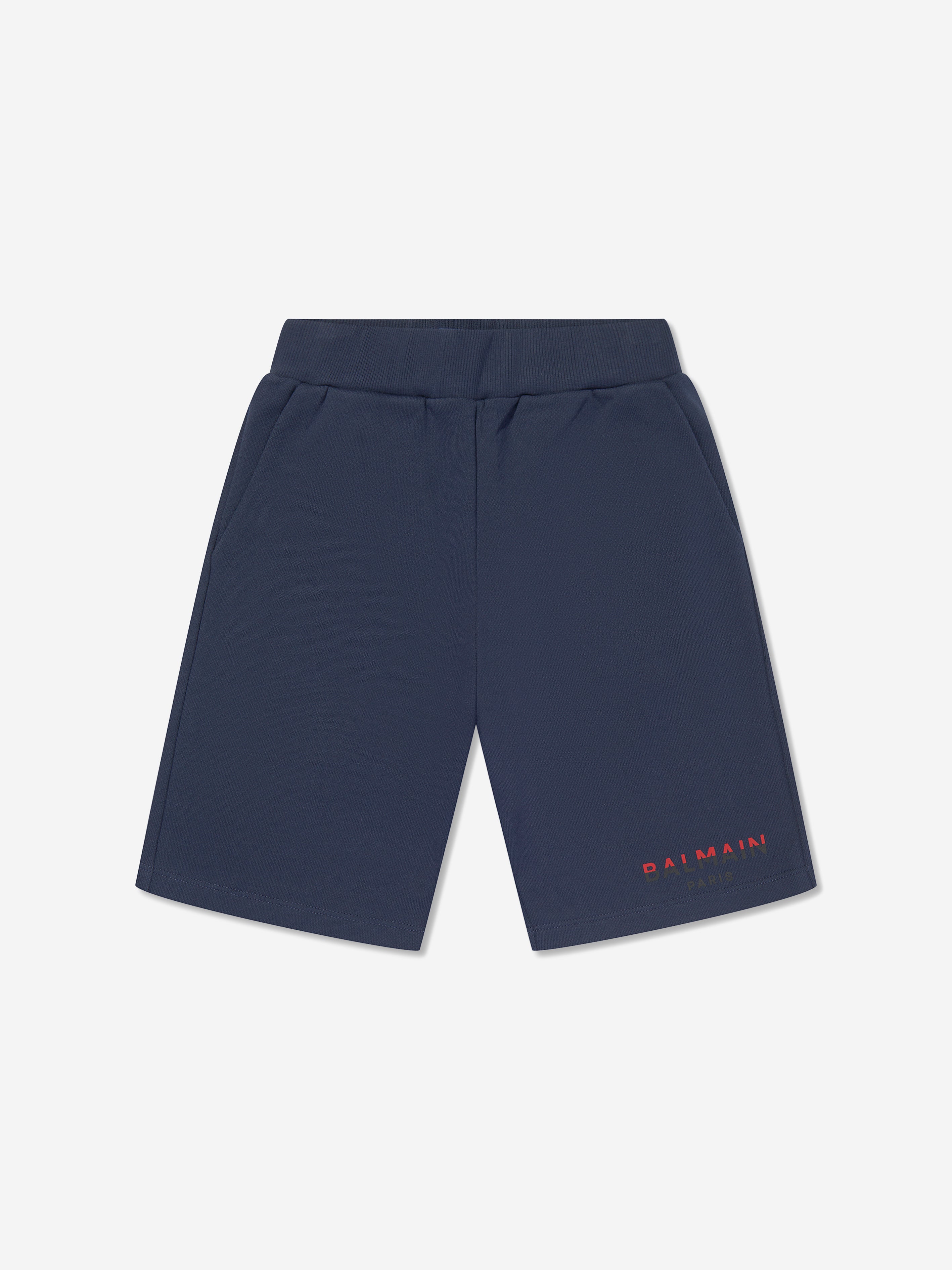 Balmain Boys Logo Jersey Shorts in Navy