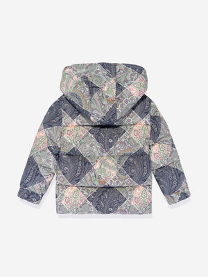 Etro Kids Paisley Puffer Jacket in Blue