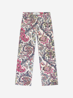 Etro Girls Paisley Print Trousers in Ivory