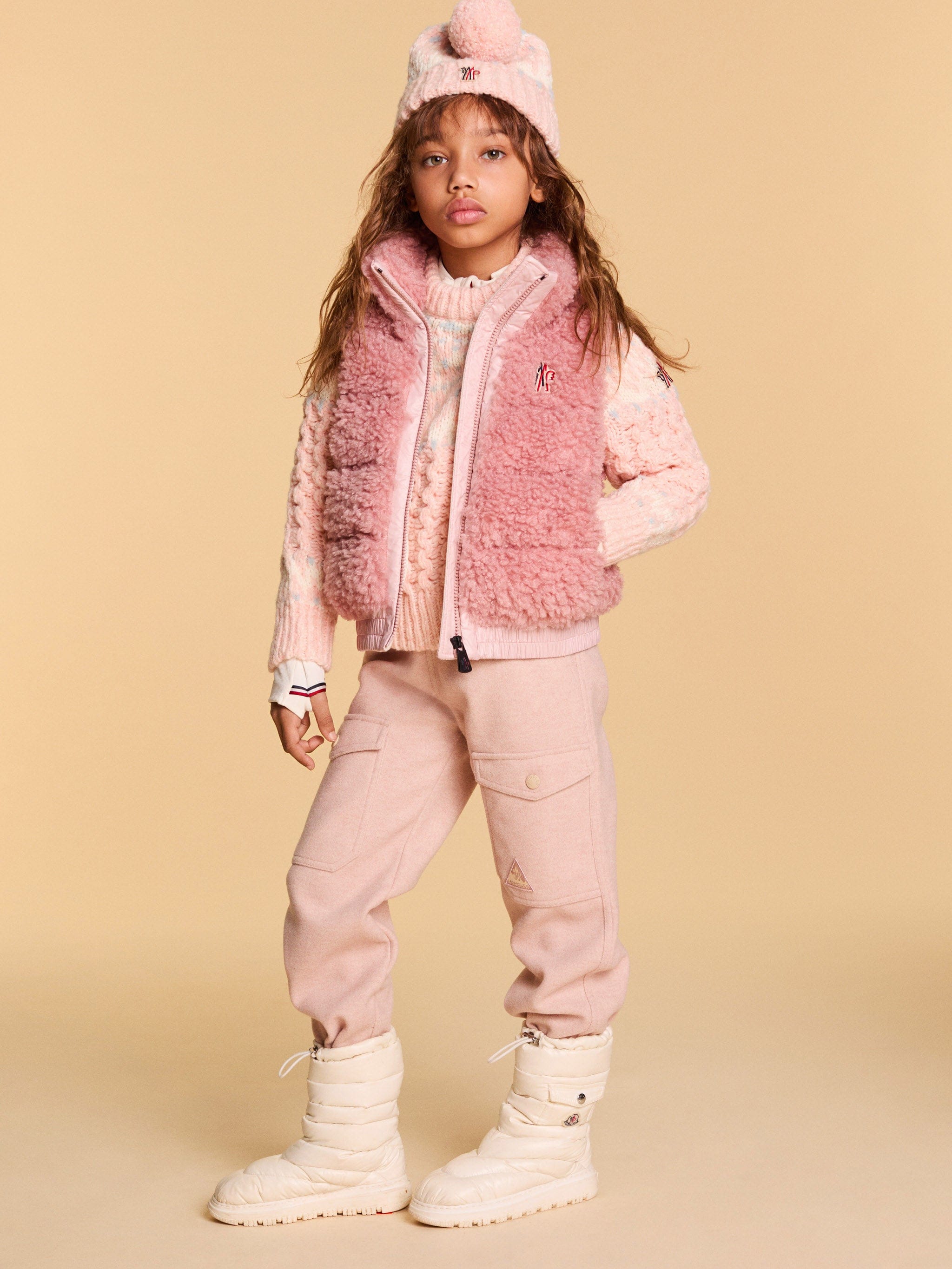 Moncler Enfant Girls Grenoble Down Padded Gilet in Pink