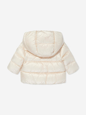 Moncler Enfant Baby Girls Down Teddy Fleece Natas Jacket in Beige