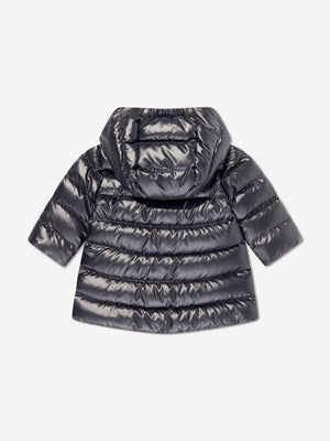 Moncler Enfant Baby Girls Down Padded Ibida Long Coat in Navy