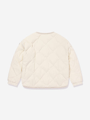 Moncler Enfant Girls Down Quilted Ursella Jacket in Ivory