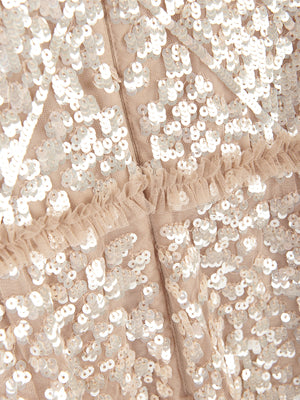 Needle & Thread Girls Aurora Dress in Beige