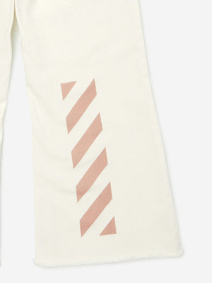 Off-White Girls Bookish Diag Denim Jeans in White