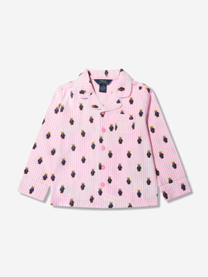Ralph Lauren Girls Bear Pyjamas Set in Pink