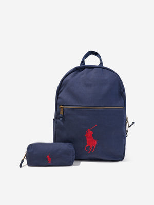 Ralph Lauren Kids Canvas School Backpack in Navy (42cm)