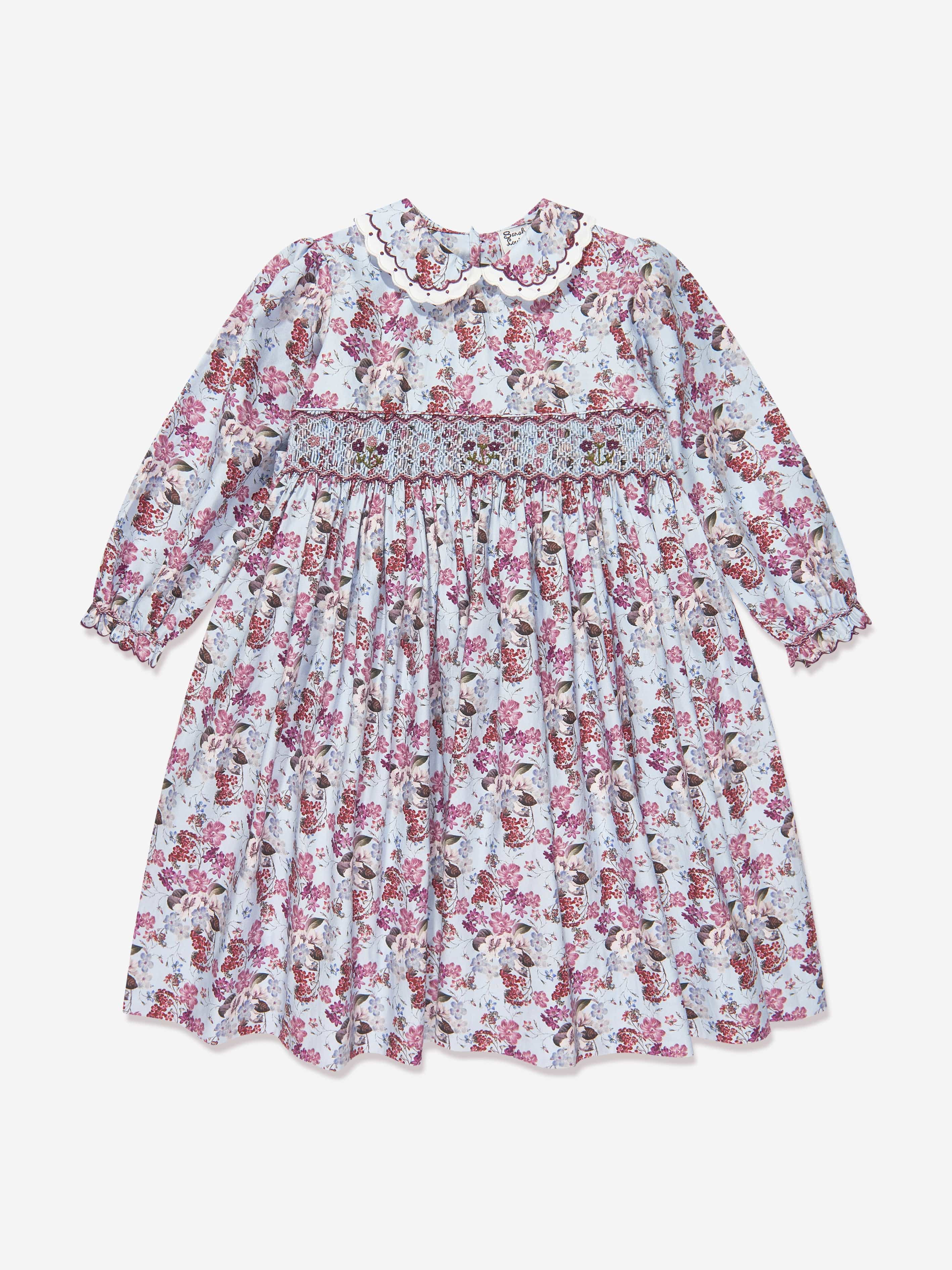 Sarah Louise Girls Floral Print Dress in Multicolour
