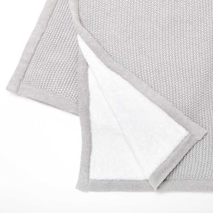 The Little Green Sheep Organic Knitted Fleece Baby Blanket - Dove-Blankets- | Natural Baby Shower