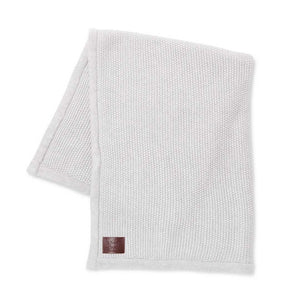 The Little Green Sheep Organic Knitted Fleece Baby Blanket - Dove-Blankets- | Natural Baby Shower