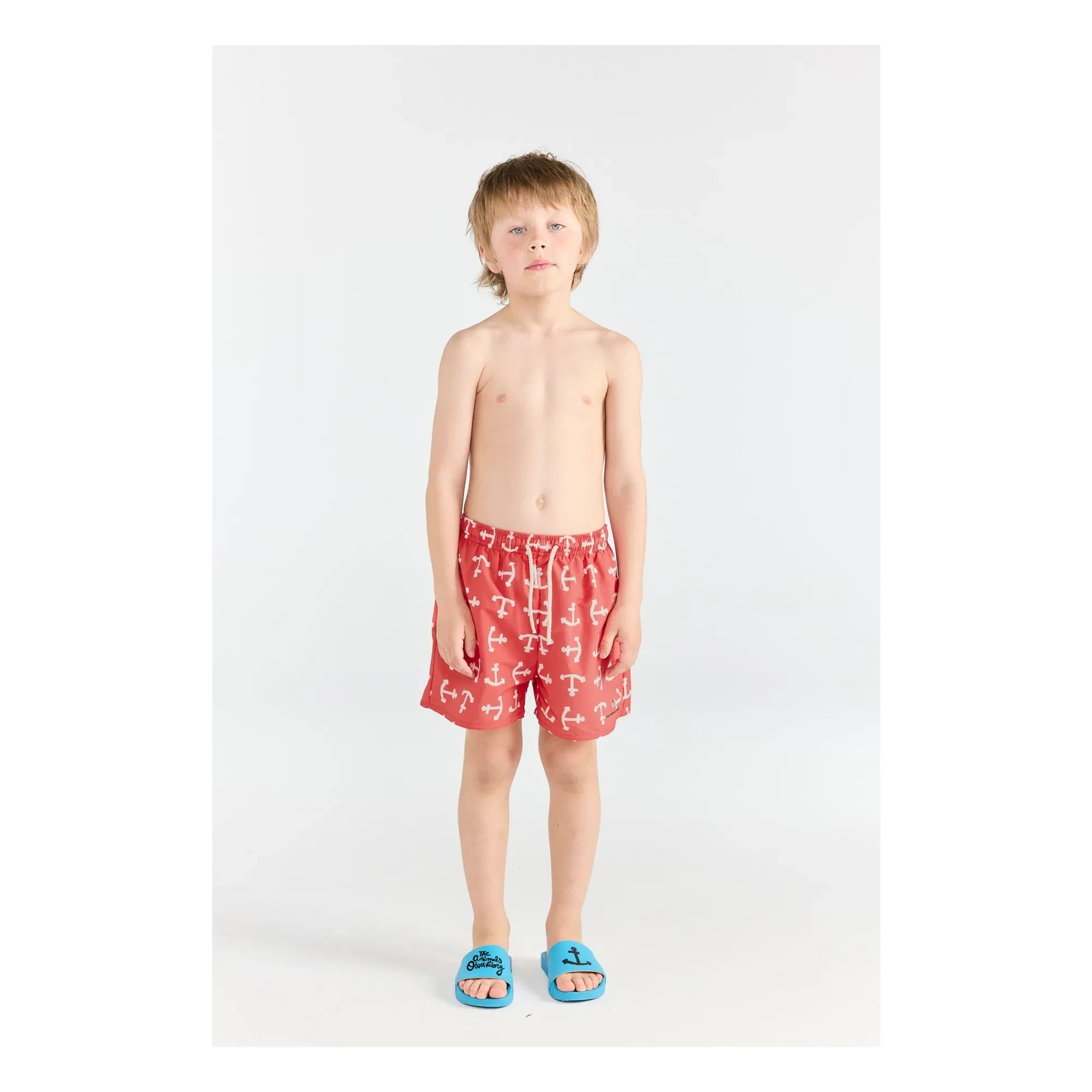 The Animals Observatory - Puppy Anchors UV-Protected Swim Shorts | Red