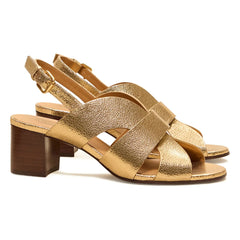 Rivecour - Sandal No. 551 Craquelé Leather | Gold