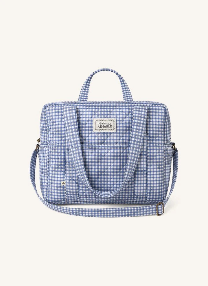 Editions Aimable - Suzanne Baby Care Bag | Blue Vichy Cotton