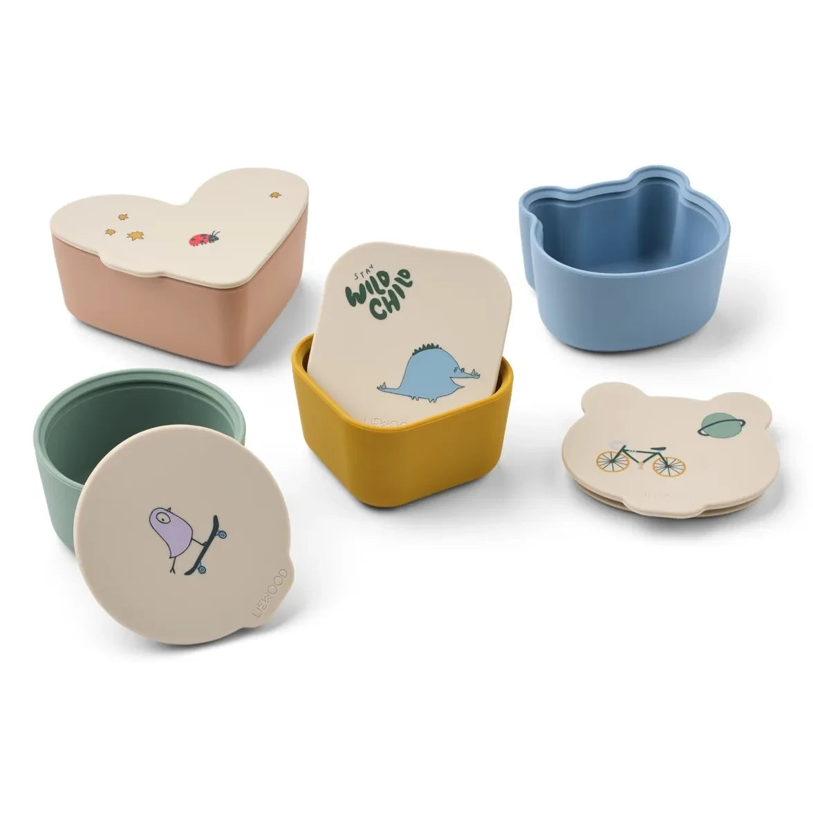 Liewood - Toto Snack Boxes - Set of 4 | Tamtam/Sandy