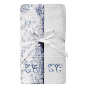 Chocolate Toast - Toile de Jouy bezler - 2'li Set | Lacivert