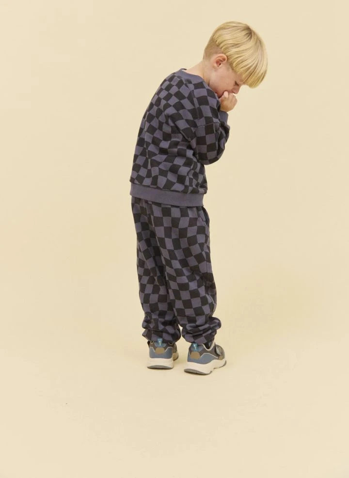 Wheat - Cosmo Damier Organik Pamuk Jogger | Gece mavisi
