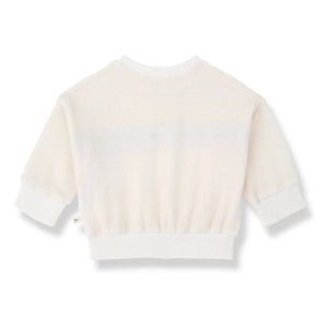 1+ in the family - Santanyi Striped Towel Sweatshirt | White