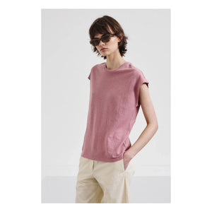 Pomandère - Cotton and Linen Jersey T-Shirt | Mauve