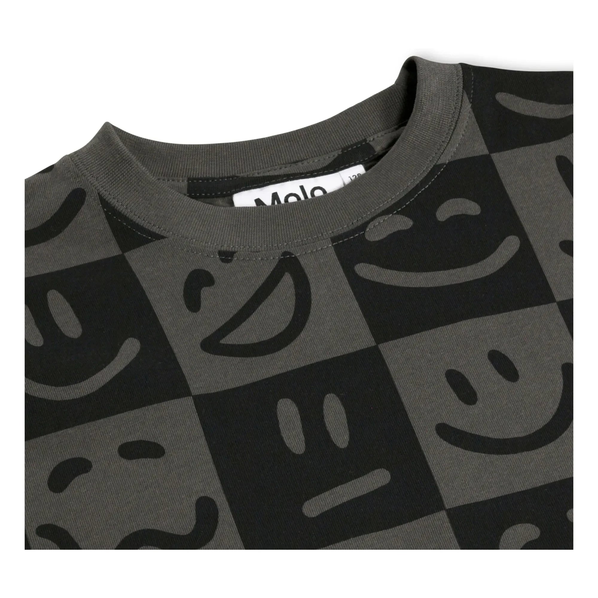 Molo - Riley Emotion Damier Organic Cotton T-Shirt | Black