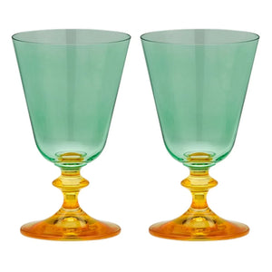 Anna + Nina - Arancia Wine Glasses - 2-Piece Set | Green
