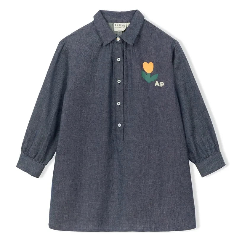Arsène et Les Pipelettes - Denim Dress | Dark Blue