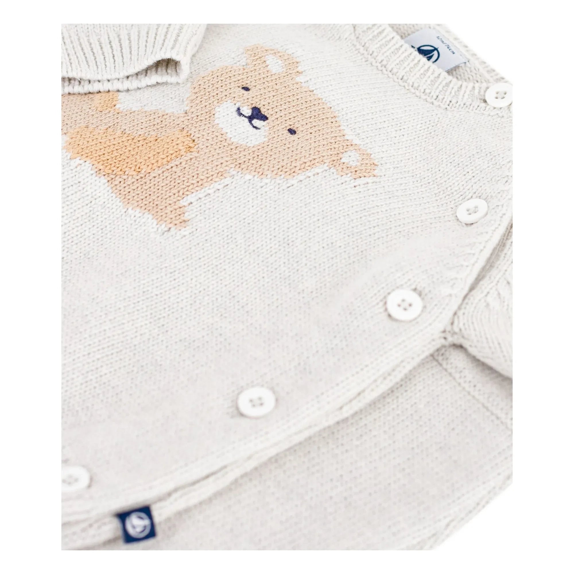 Petit Bateau - Organic Cotton Teddy Knit Sweater and Pants Set | Heather Beige