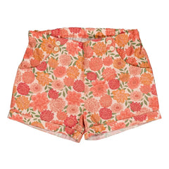 Loir - Camille Shorts Made from Organic Cotton with Floral Pattern | Coral