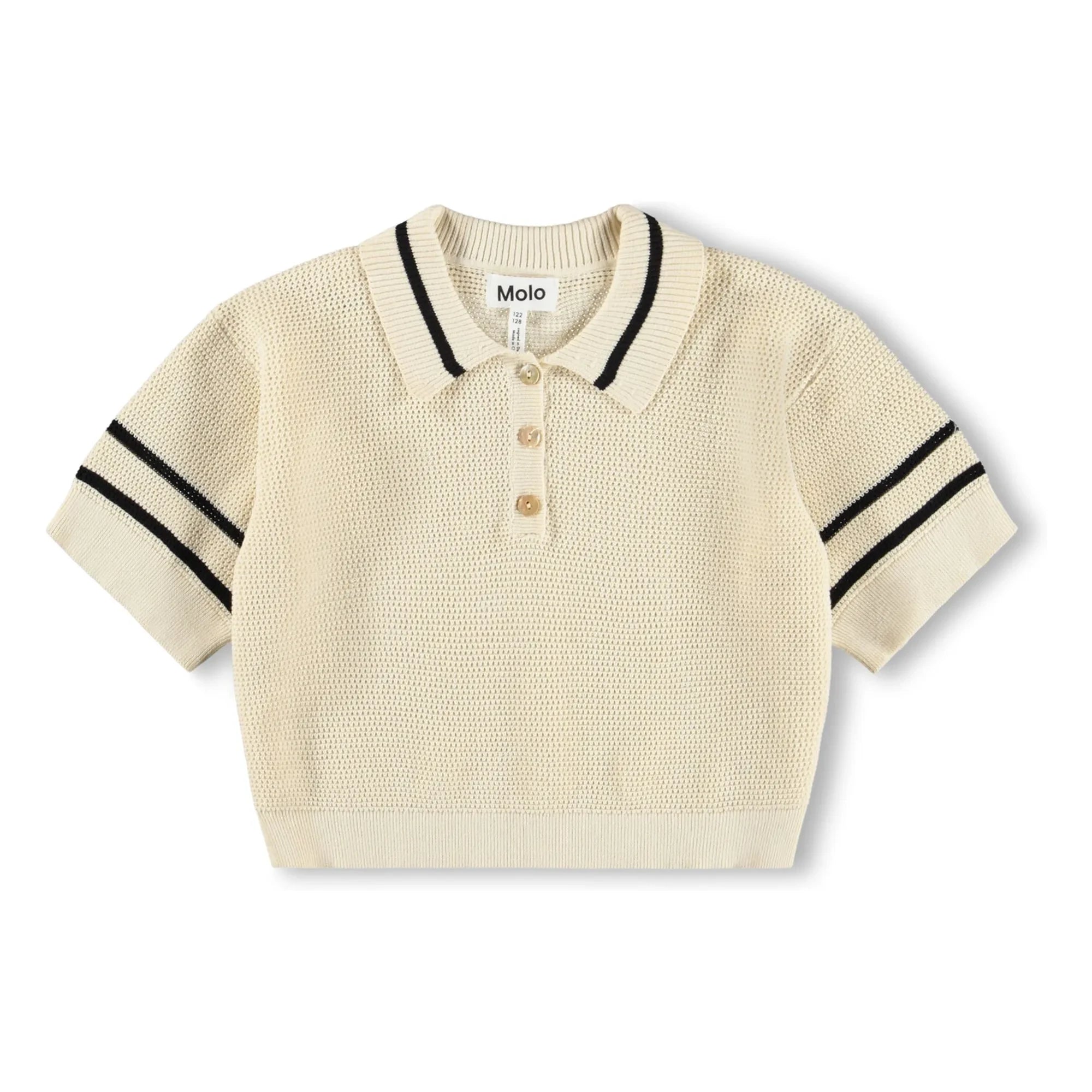Molo - Gwinn Organic Cotton Knit Polo T-Shirt | Ecru