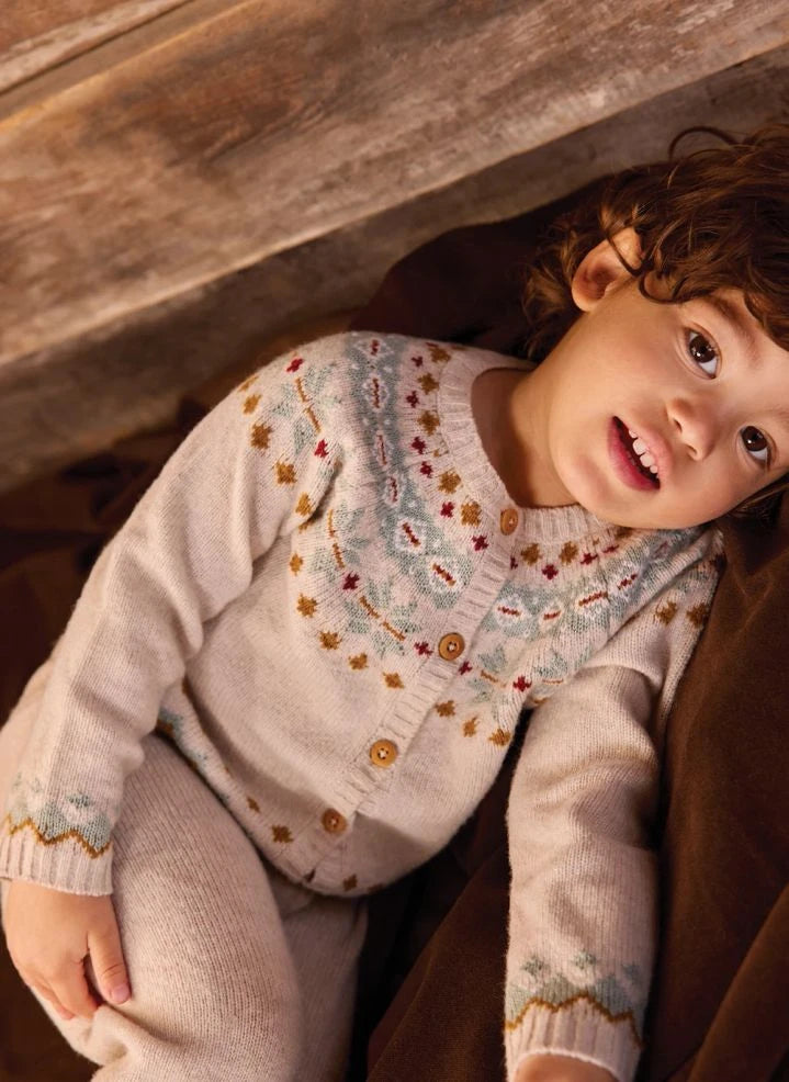 Bonton - Toudou Cardigan and Tights Set | Chalk