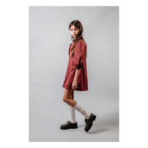 birinit - Ribera Organik Pamuklu 3/4 Kol Elbise | Bordo