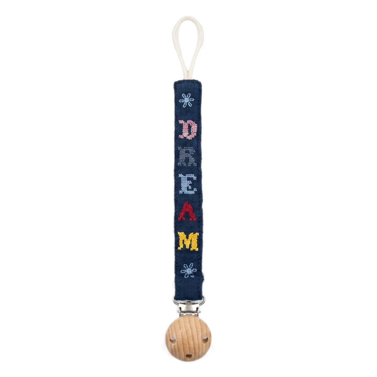 Editions Aimable - Auguste pacifier clip | Night Blue Muslin