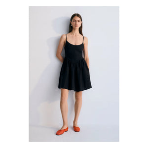 the new society - Hera Linen Dress - Women's Collection | Black