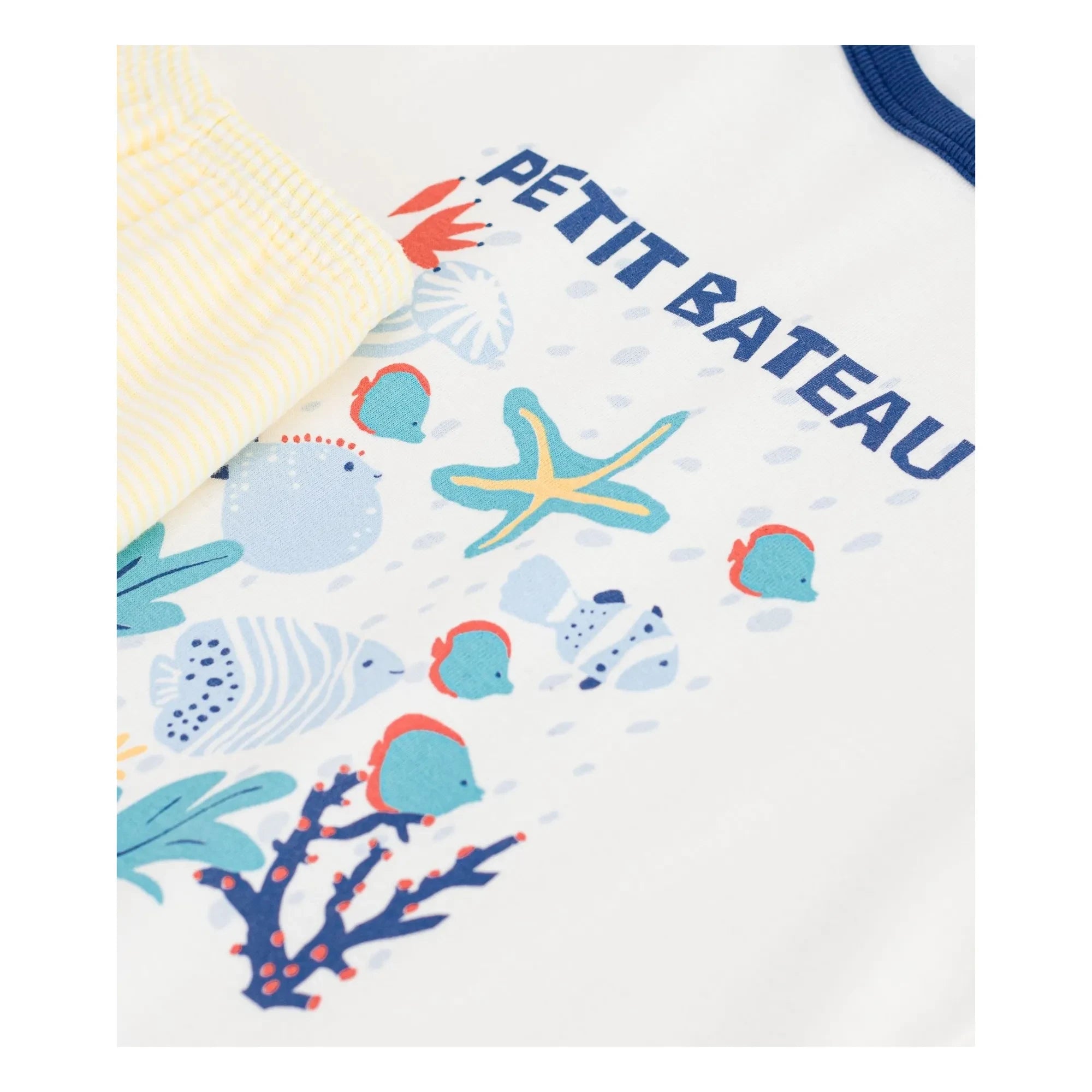 Petit Bateau - Ocean Organic Cotton Pajama Shorts | White