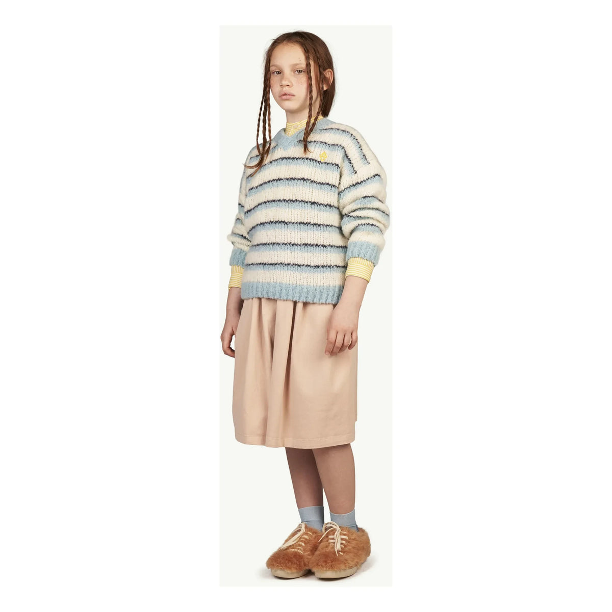 The Animals Observatory - Toucan Striped Wool Sweater | Light blue