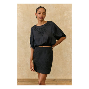 Louise Misha - Chayana Cotton Blouse | Black
