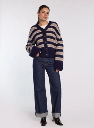 Nitah - Michel Striped Cardigan | Blue