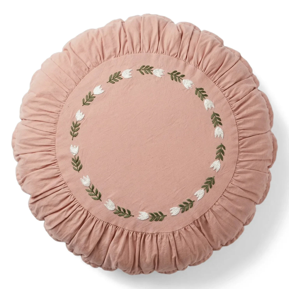 Editions Aimable - Ferdinand Round Cushion | Dusty Pink Poplin