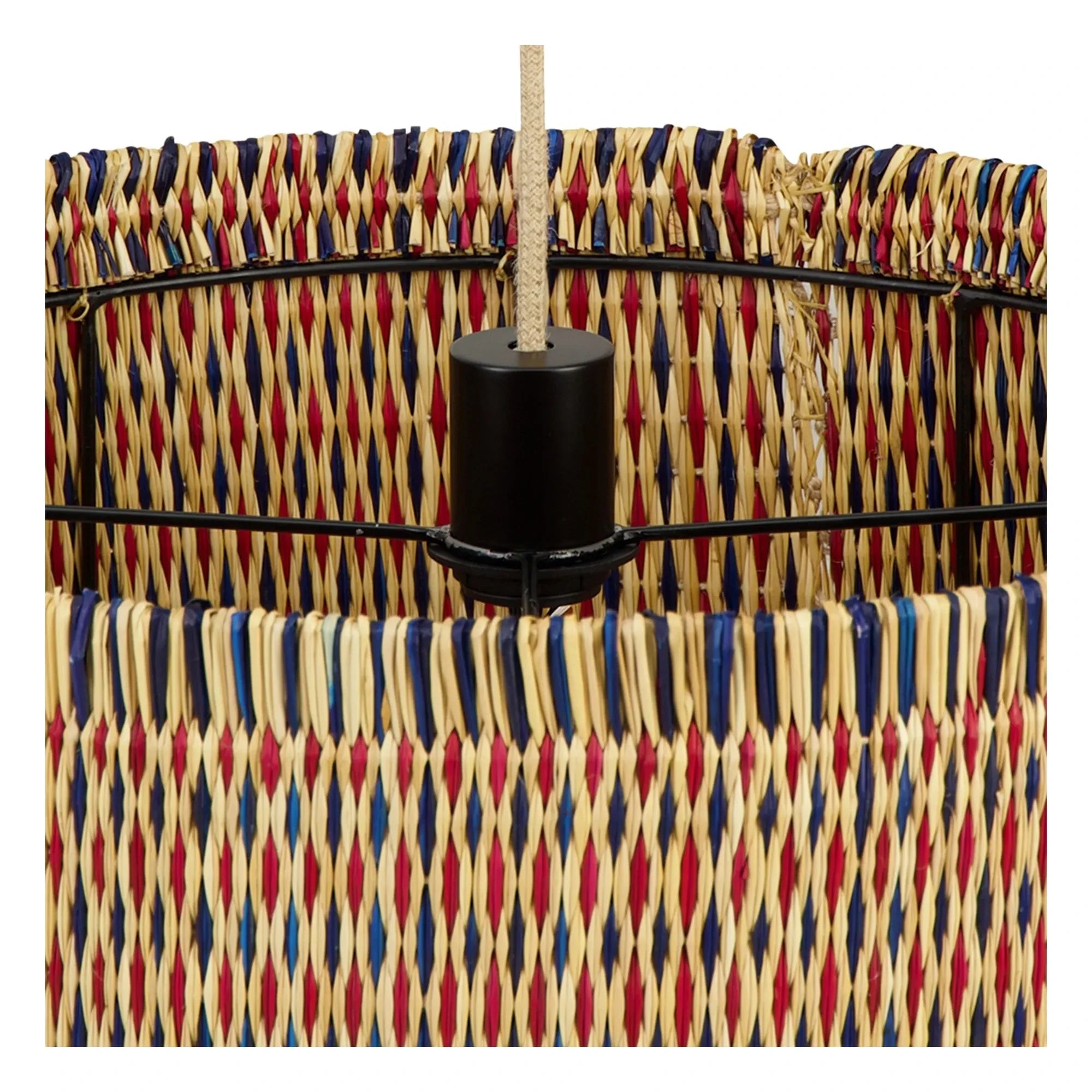 House of Capricorn - Coruche Woven Wicker Pendant Lamp | Blue
