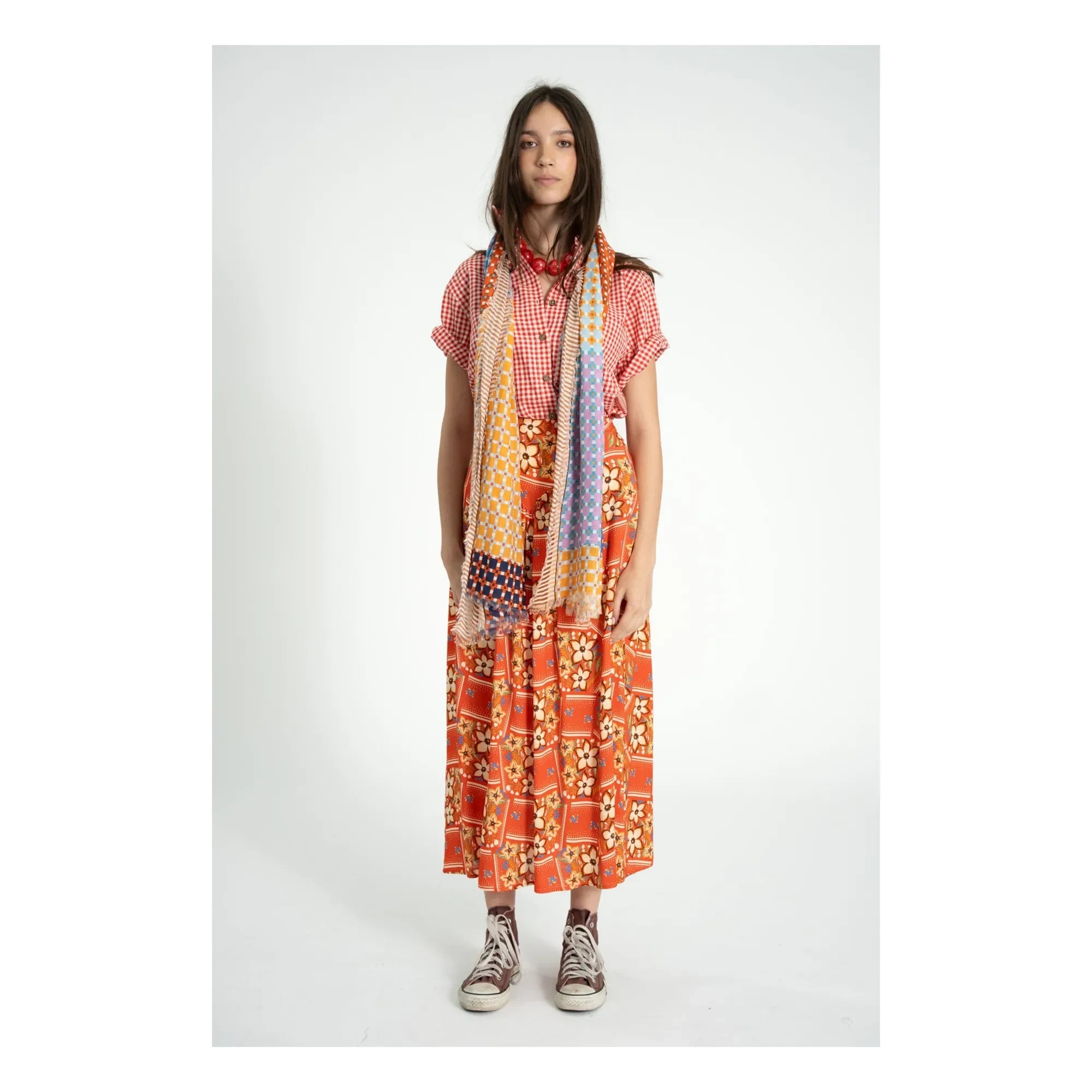 Sisters Department - Floral Pattern Skirt | Red
