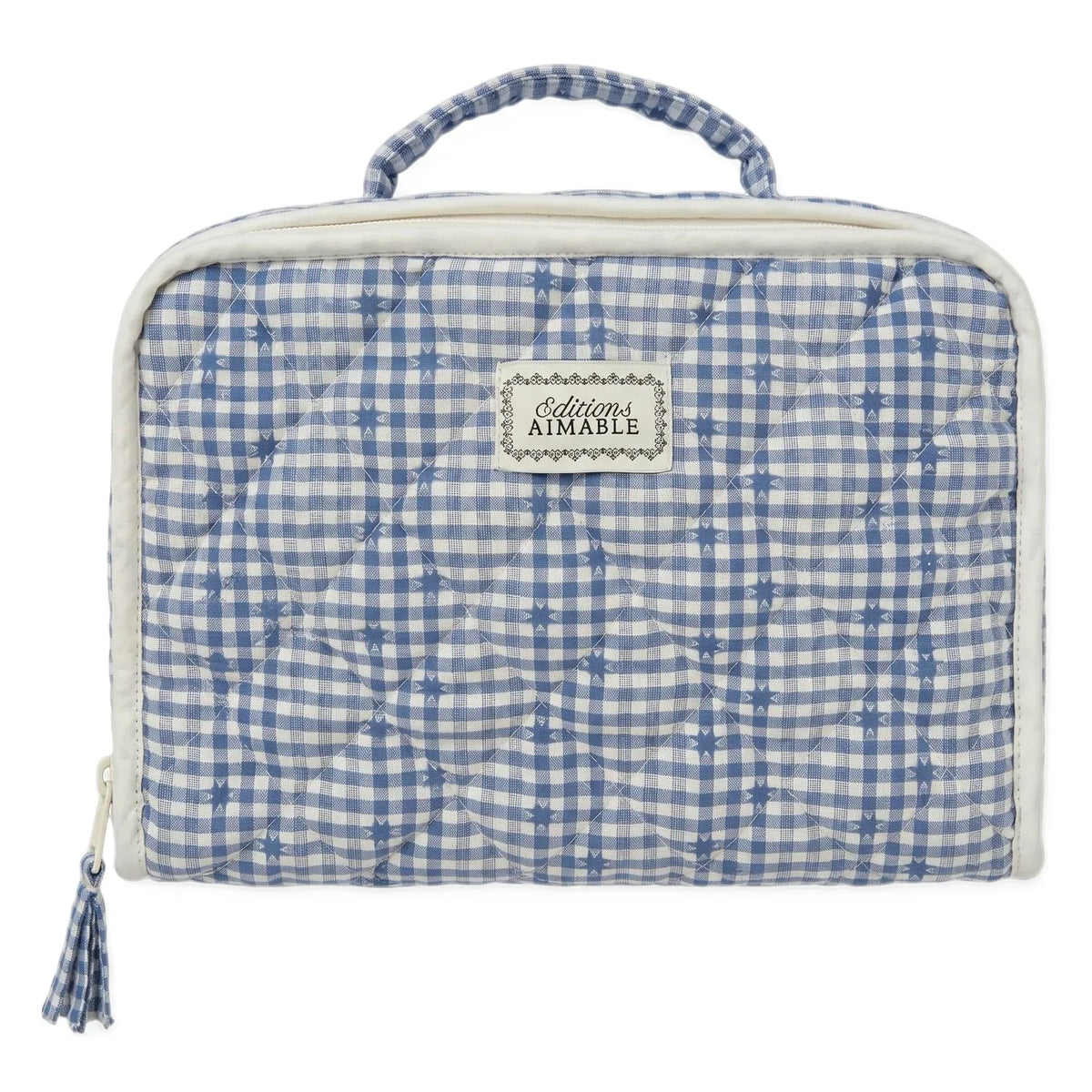 Editions Aimable - Vadim fabric suitcase | Blue Vichy Cotton