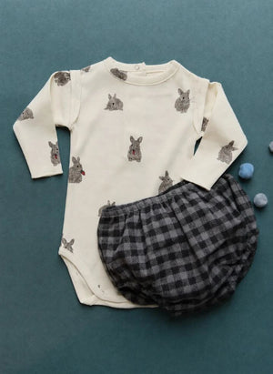 Studio Bohème - Lala Rabbits Organic Cotton Bodysuit | Ecru