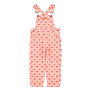 Piupiuchick - Twill Heart Overalls | Pink
