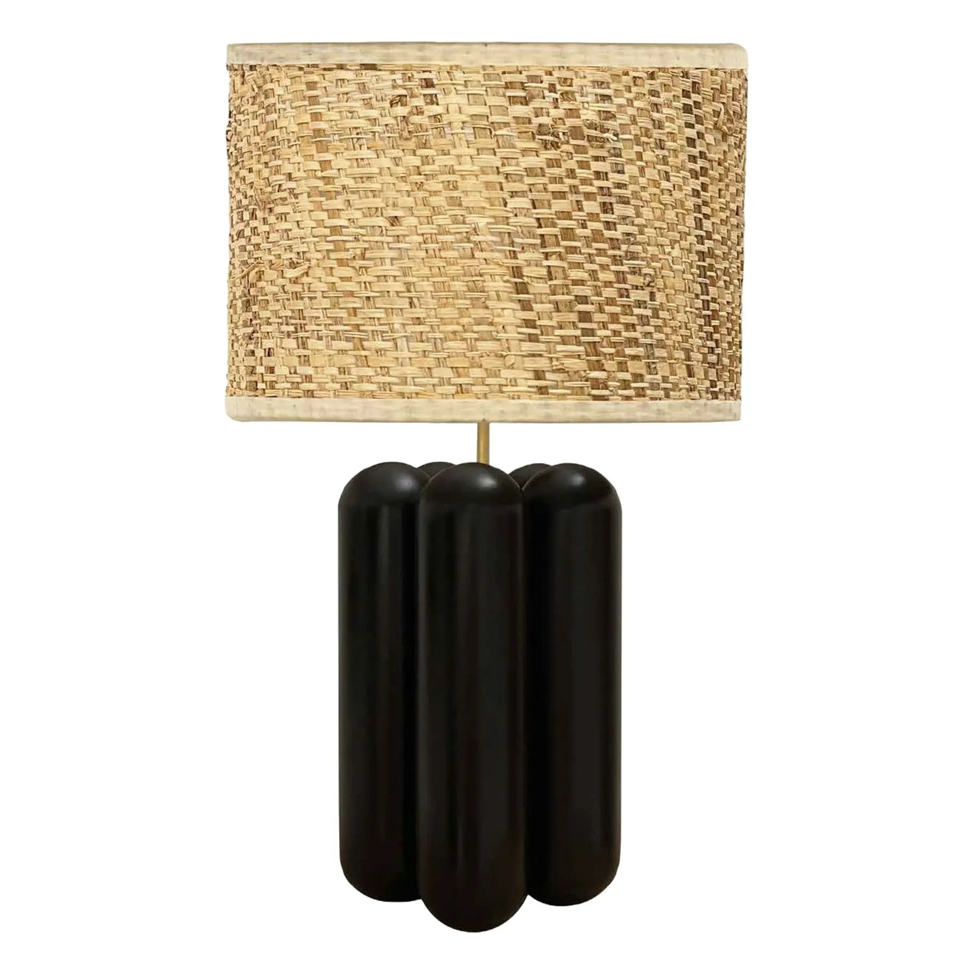 Cosin - Charlotte Rattan Lampshade Table Lamp | Black