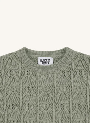 Hundred Pieces - Lacy Merino Wool Sweater | Water Green