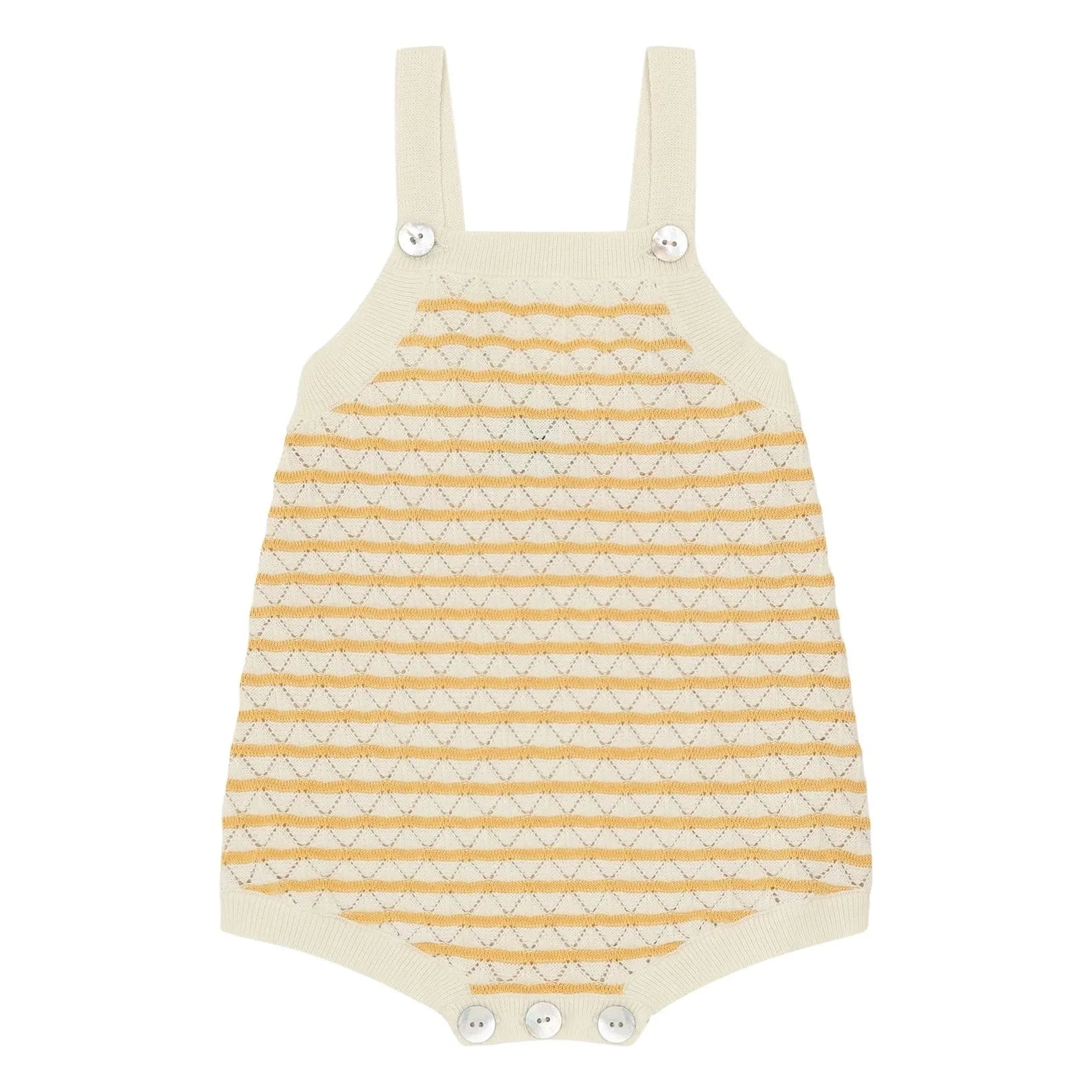 FUB - Organic Cotton Fine Knit Striped Pointelle Tote Bag | Yellow