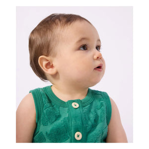 Petit Bateau - Organic Cotton Palm Towel Jumpsuit | Green