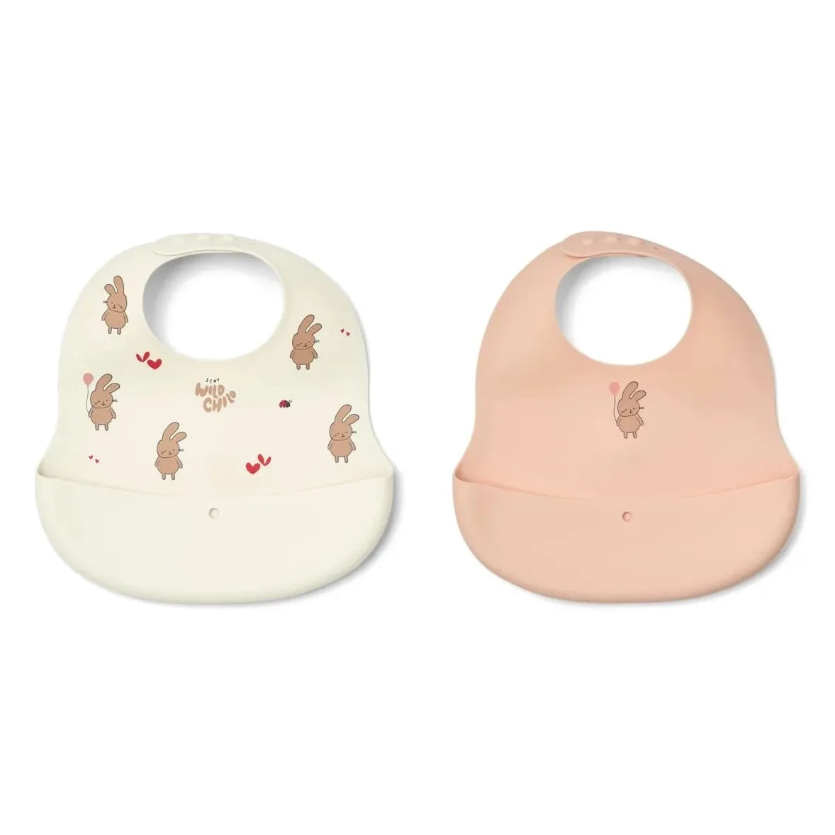 Liewood - Ember Silicone Bibs - 2-piece Set | Wild child/Rosey